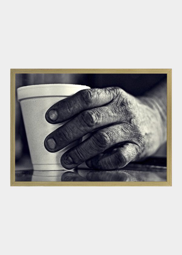HAVING A CUP OF COFFEE