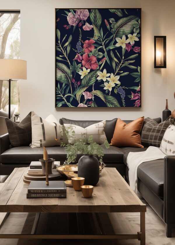 SEAMLESS TROPICAL FLORAL PATTERN, WATERCOLOR