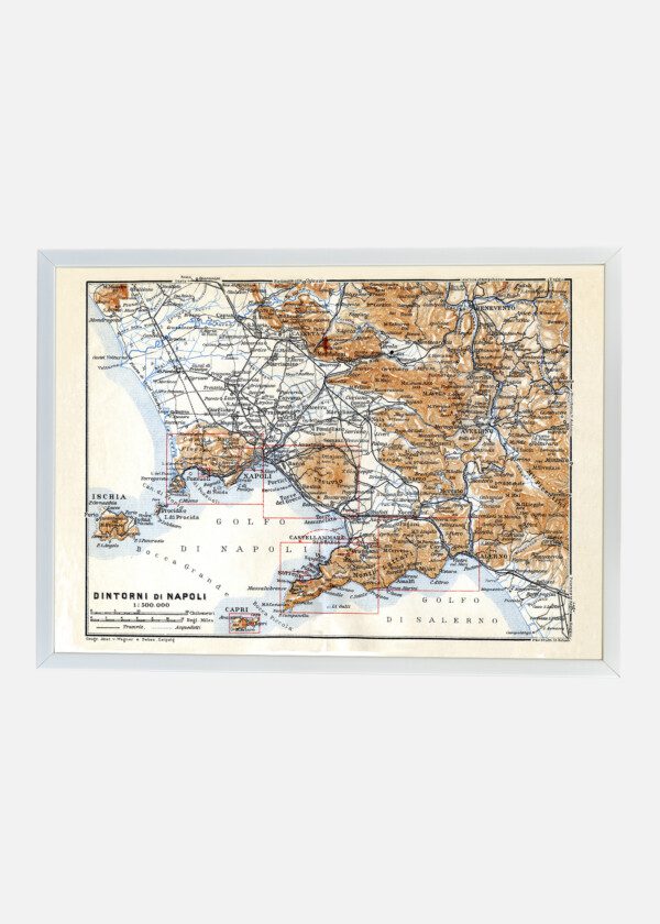 MAP-DINTORNI DI-NAPOLI-ITALY-1928