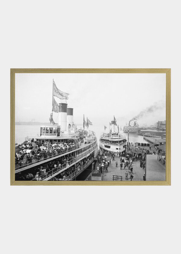 EXCURSION STEAMERS AT WHARVES, DETROIT 1901