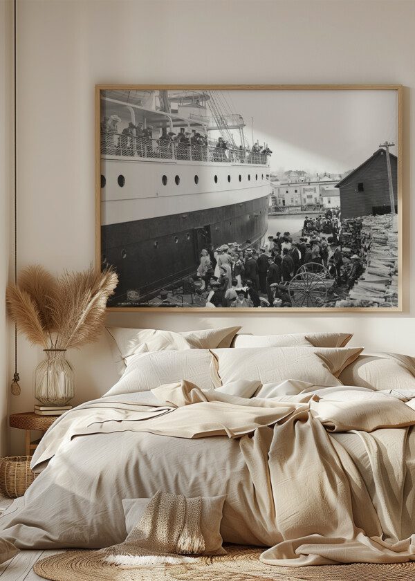 THE DOCK AT MACKINAC ISLAND, MICHIGAN 1906