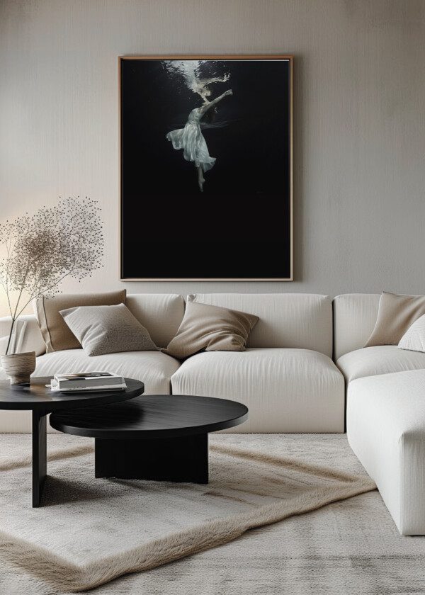 BALLET DANCER IS DANCING UNDERWATER
