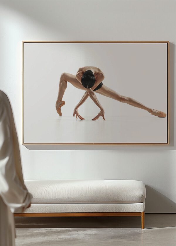 MODERN DANCER IN BLACK SWIMSUIT DANCING