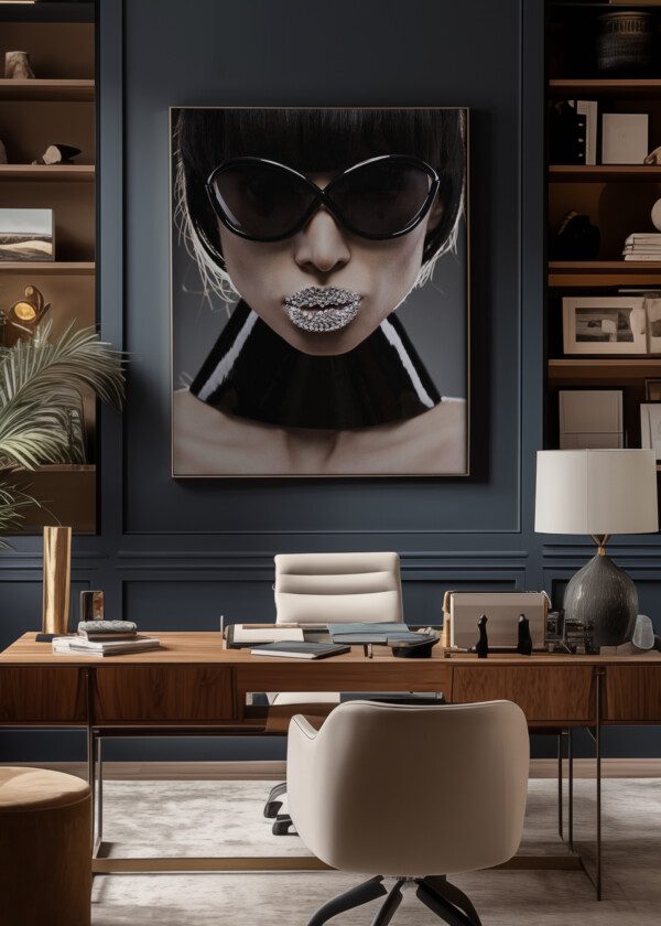 MODEL WIT SILVER LIPS