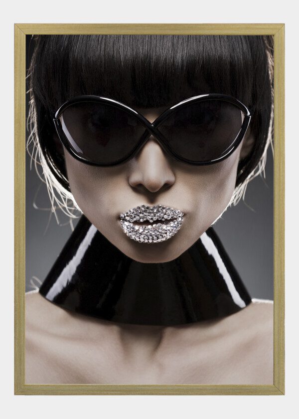 MODEL WIT SILVER LIPS