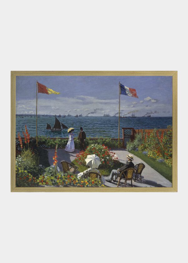 GARDEN AT SAINTE-ADRESSE, BY CLAUDE MONET, 1867, FRENCH IMPRESSIONIST PAINTING