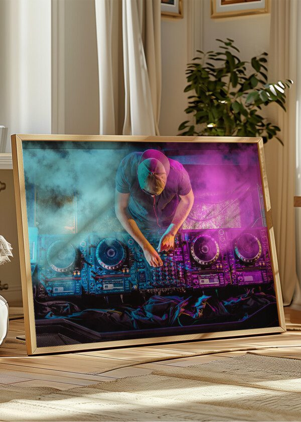 DJ SPINNING RECORDS
