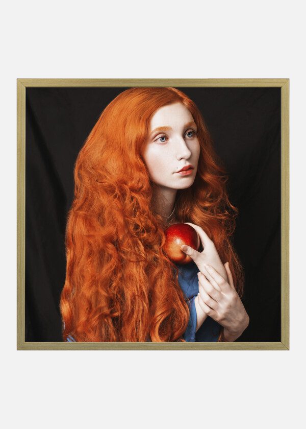 RED-HAIRED GIRL WITH PALE SKIN, BLUE EYES