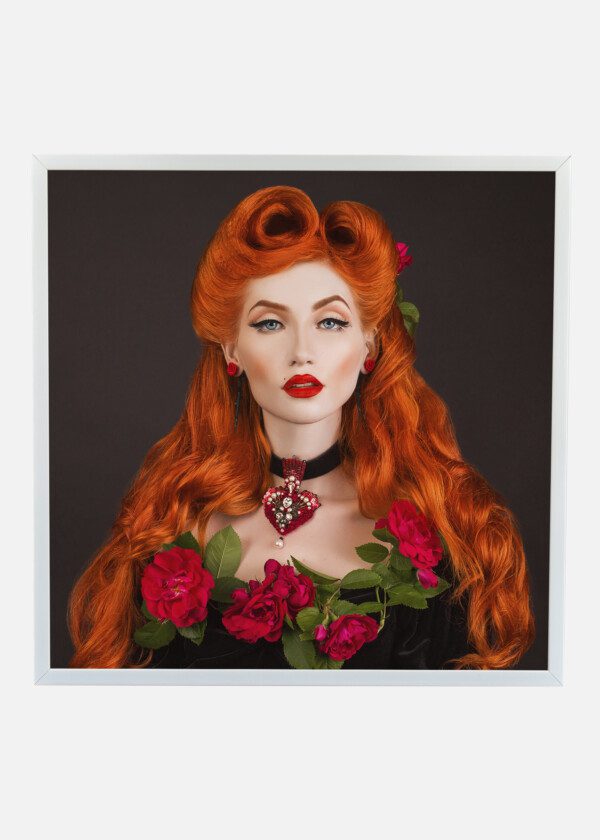 GOTHIC QUEEN WITH RED LIPS WITH STYLISH HAIRSTYLE