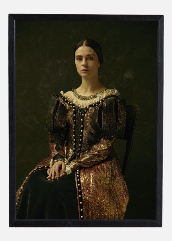 PORTRAIT OF A GIRL WEARING AN ANTIQUE COUNTESS DRESS
