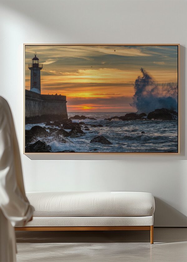 LIGHTHOUSE AND BIG WAVE