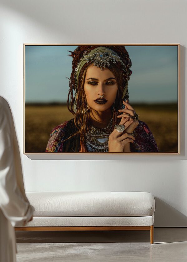 MODEL WITH BLACK LIPSTICK
