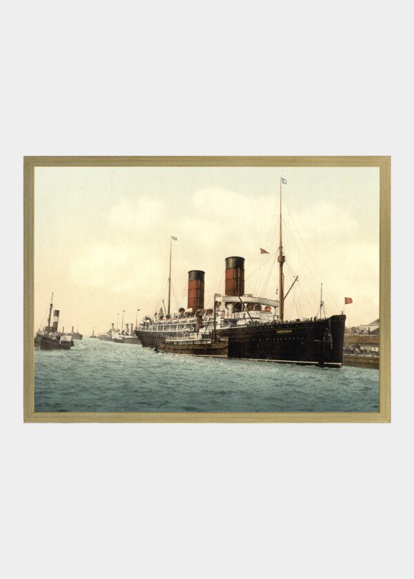 R.M.S. CAMPANIA, A BRITISH OCEAN LINER OF THE CUNARD STEAMSHIP LINE, ON THE RIVER MERSEY. 1890