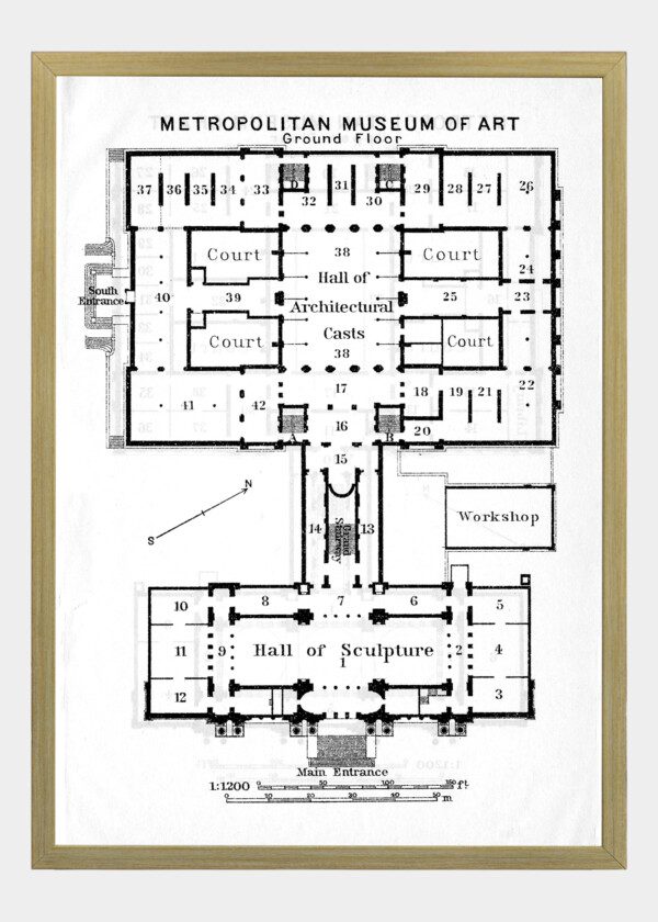 METROPOLITAN MUSEOM OF ART GROUND FLOOR, USA 1922