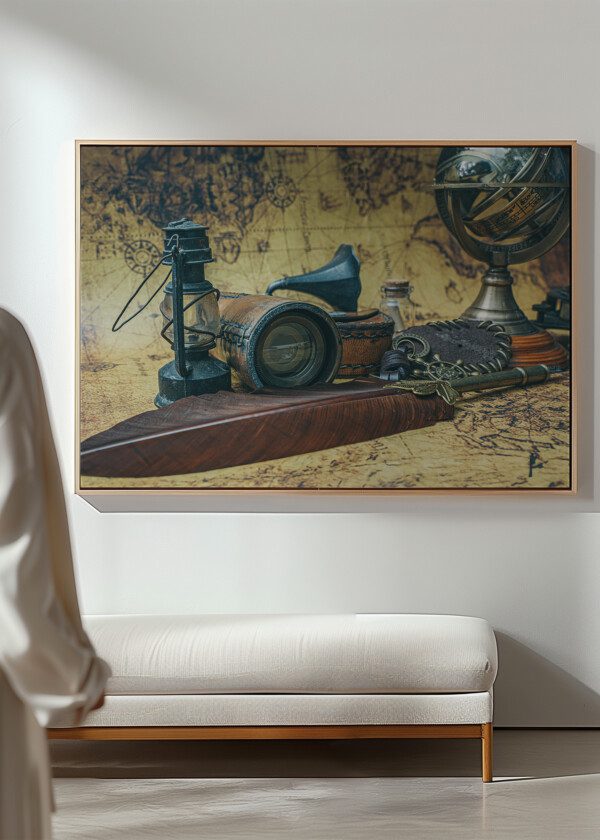 GRAOPHONE AND VINTAGE COLLECTION OLD WORLD MAP