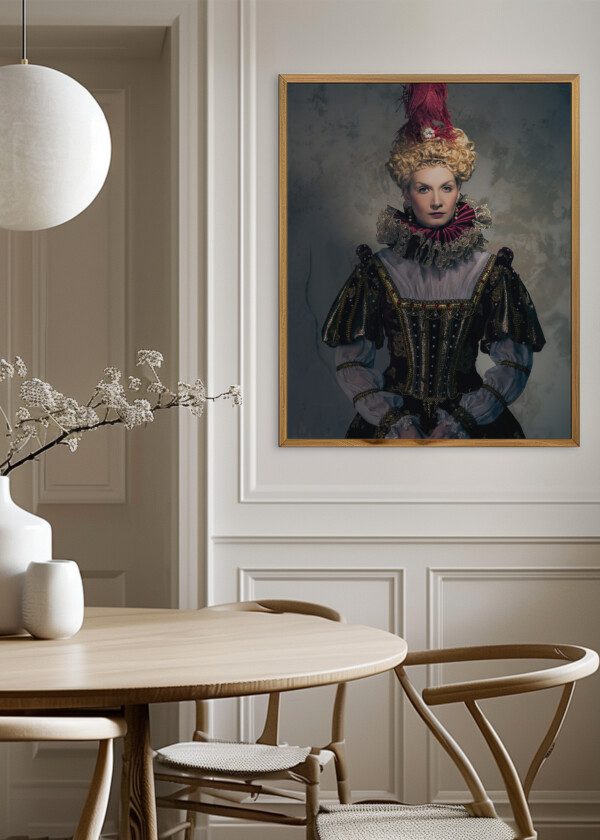 HAUGHTY QUEEN IN ROYAL DRESS
