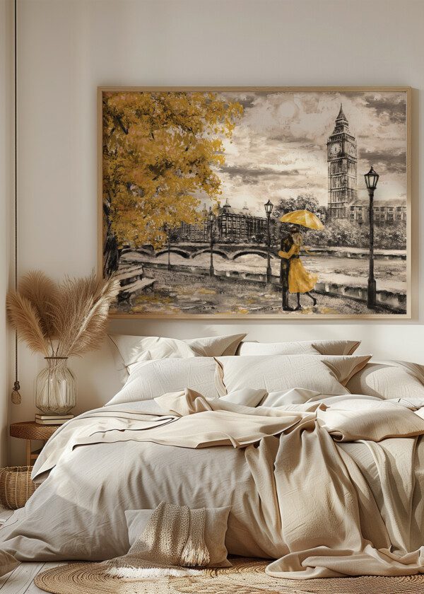 OIL PAINTING ON CANVAS, STREET OF LONDON