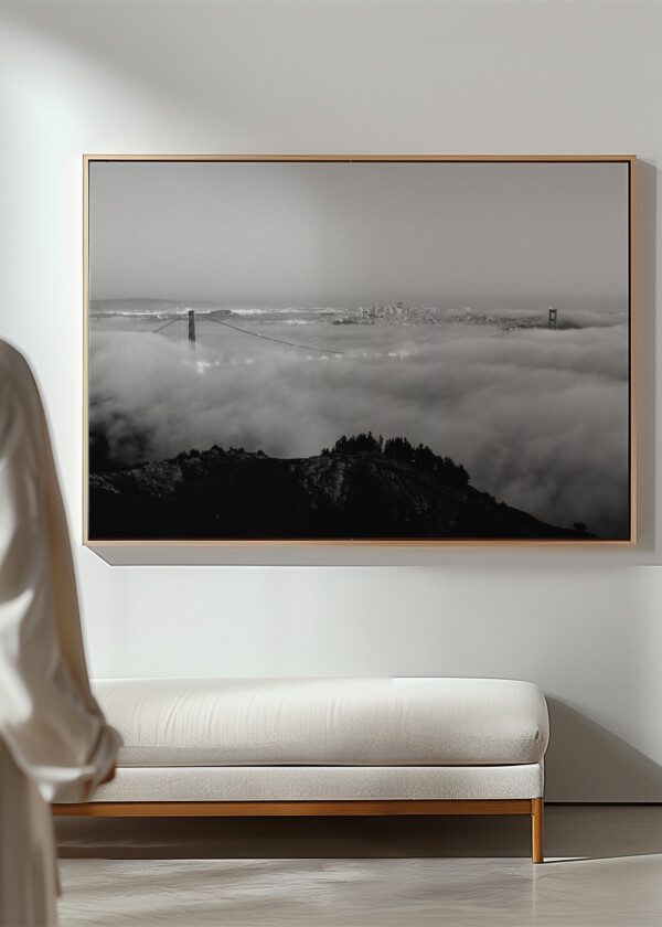 BLACK AND WHITE GOLDEN GATE BRIDGE
