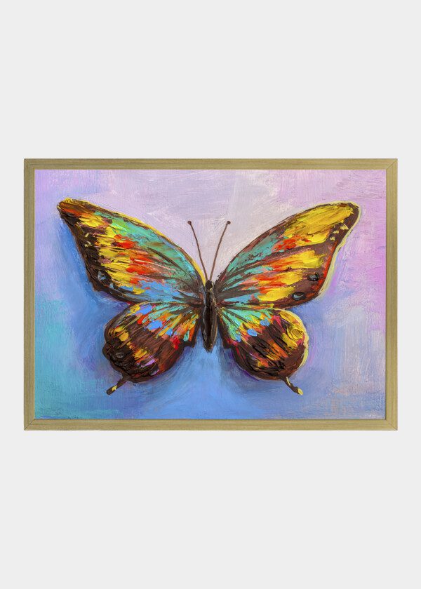 OIL PAINTING , BEAUTIFUL BUTTERFLY