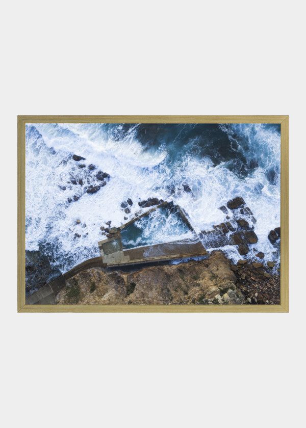 TOP DOWN VIEW OF AVALON BEACH ROCK POOL, SYDNEY, AUSTRALIA