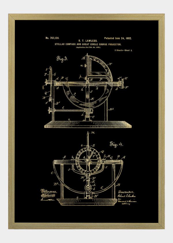 STELLAR COMPASS AND GREAT CIRCLE COURSE PROJECTOR