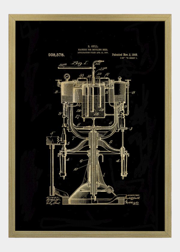 Motiv: Patent Print - Machine For Bottling Beer Fig 1