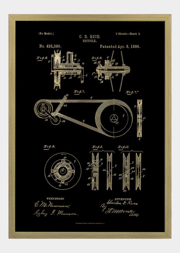 Motiv: Patent Print - C.D Rice Bicycle Fig 5-10