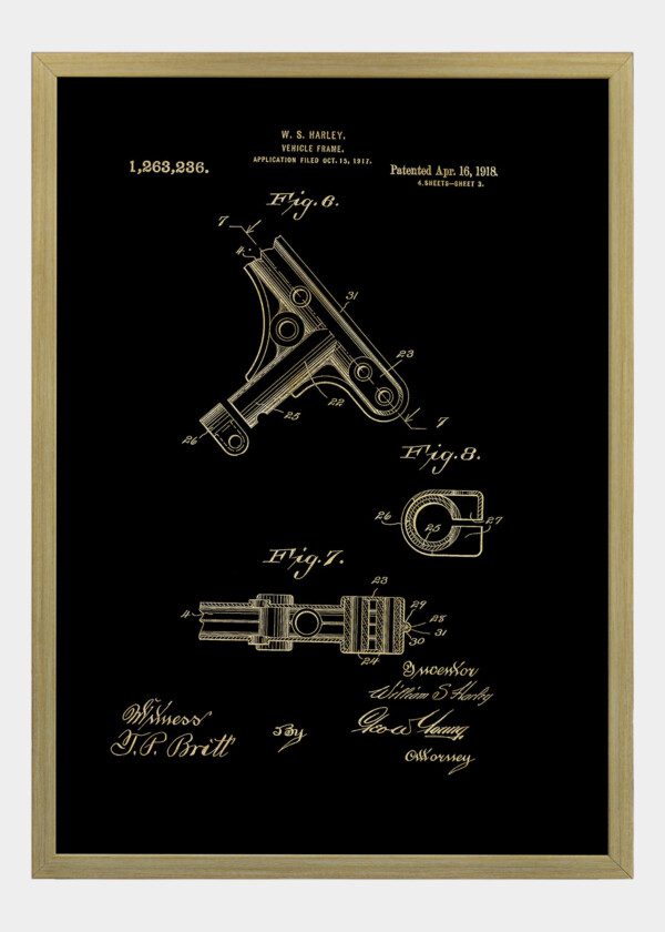 Motiv: Patent Print - W.S Harley Vehicle Frame Fig 6-8