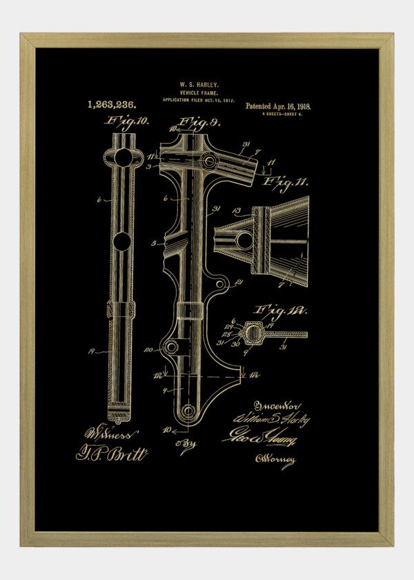 Motiv: Patent Print - W.S Harley Vehicle Frame Fig 10-12