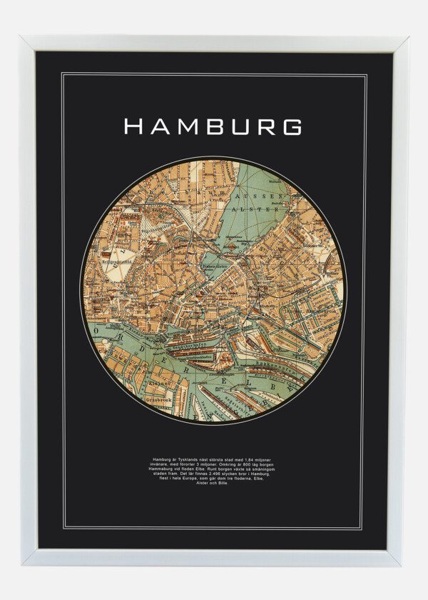 Motiv: Hundraårig rund karta över Hamburg