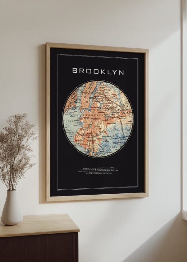 Motiv: Hundraårig rund karta över Brooklyn.